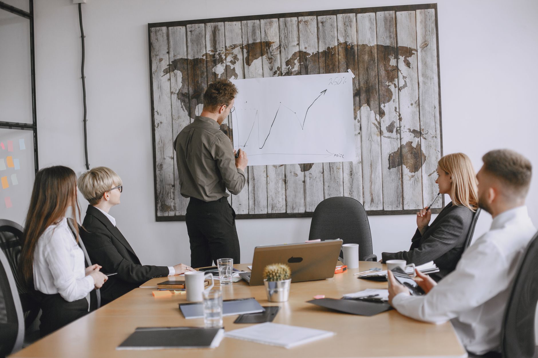 Group of business professionals discussing strategies with growth chart in conference room. — Tips To Procure The Best Travel